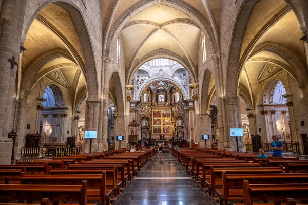 Valencie Španělsko Července 2023 Krásná Valencijská Katedrála Bazilika Panny Marie — Stock fotografie