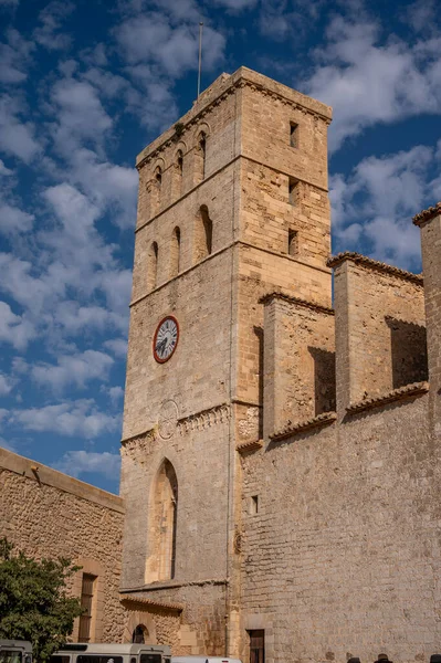Eivissa España Julio 2023 Hermosa Catedral Eivissa Famosa Isla Ibiza — Foto de Stock