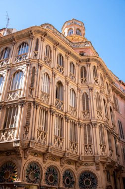Palma de Mallorca, İspanya - 28 Temmuz 2023: Palma 'da güzel sokak manzaraları ve mimari.