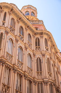 Palma de Mallorca, İspanya - 28 Temmuz 2023: Palma 'da güzel sokak manzaraları ve mimari.