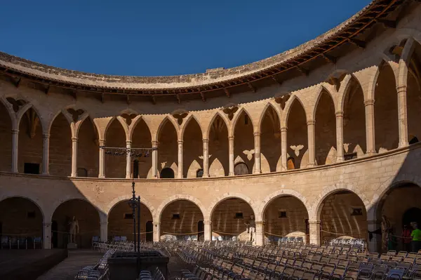 Widok Zabytkowy Zamek Bellver Palma Mallorca Hiszpania — Zdjęcie stockowe