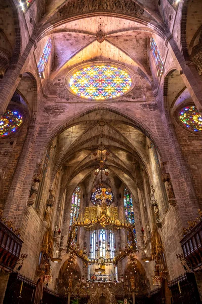 Palma Mallorca Spanje Juli 2023 Geweldige Gotische Kathedraal Van Santa — Stockfoto