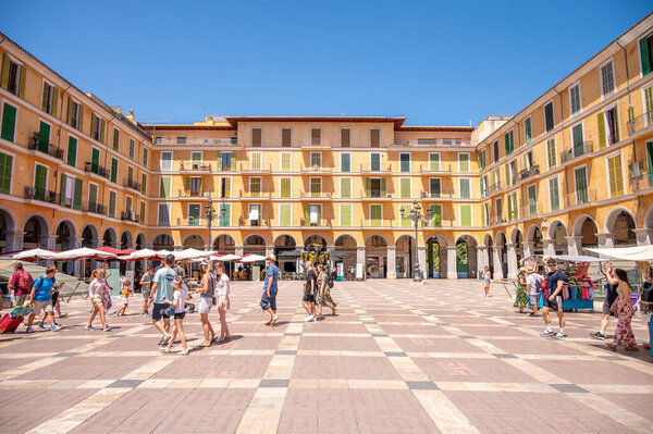 Palma de Mallorca, Spain - July 28, 2023: Beautiful street scenes and architecture in Palma.