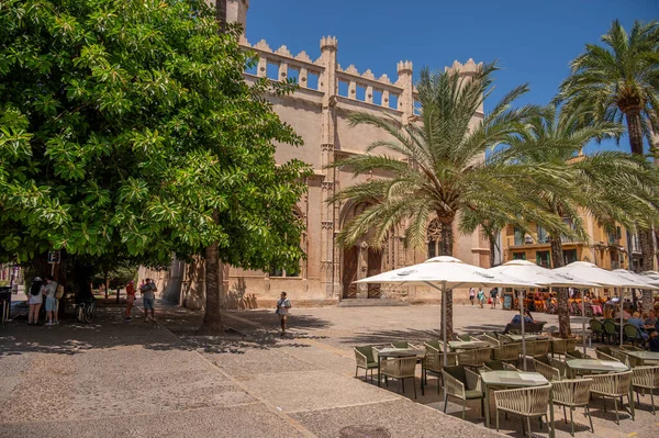 Palma Mallorca Spanyolország 2023 Július Századi Céh Épület Drámai Gótikus — Stock Fotó