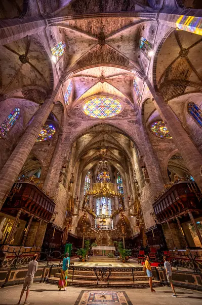 Palma Majorque Espagne Juillet 2023 Incroyable Cathédrale Gothique Santa Maria Images De Stock Libres De Droits