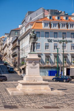 Lizbon, Portekiz - 30 Temmuz 2023: Lizbon 'un eski kentindeki Terceira Dükü' nün güzel manzarası.