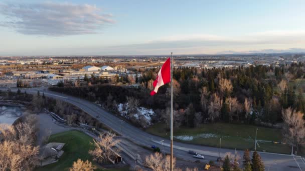 바람에 플러팅 캐나다 깃발의 — 비디오