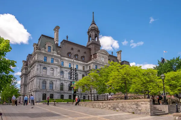 stock image Montreal, Quebec - May 24, 2024: Exterior of Montreal's City Hall.