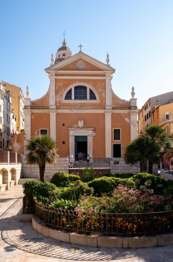 Ajaccio, Fransa - 8 Ağustos 2024: Ajaccio, Korsika 'daki Santa Maria Assunta Katedrali.