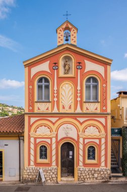 Nice, France - August 7, 2024: Fishermans chapel in the town of Villefranche Sur Mer. clipart