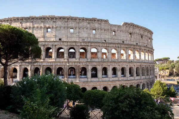 Roma, İtalya - 13 Ağustos 2024: Antik Roma İmparatorluğu 'nun tarihi Colosseum' u.