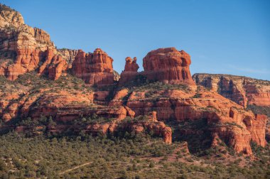 Views of Bear Mountain near Sedona, Arizona. Rock feature known as the snail is centre. clipart