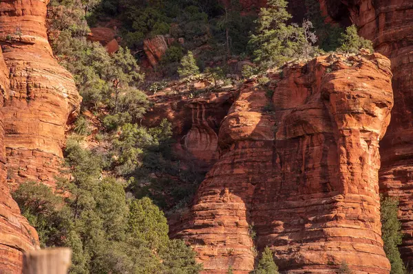 Sedona yakınlarındaki Bear Dağı 'nın manzarası, merkezinde Amerikan Hint rock sanatı var..