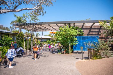 San Diego, California - 7 Ağustos 2025: Meşhur San Diego Hayvanat Bahçesi 'nin içinde yoğun yollar.