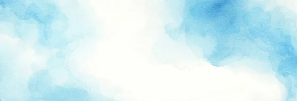 Ручний Пофарбований Синьо Білий Акварельний Фон Абстрактною Концепцією Хмарного Неба — стокове фото