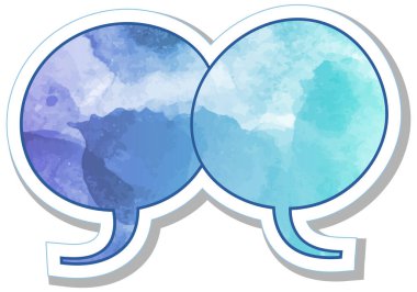 suluboya sohbet balonu etiketi