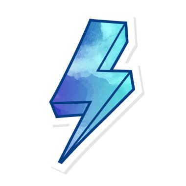 Yapıştırma biçiminde el çizimi gök gürültüsü karalaması