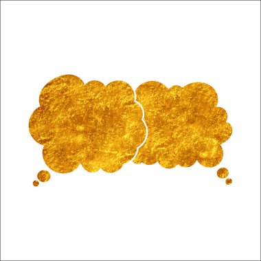 parıldayan altın folyo sohbet balonu