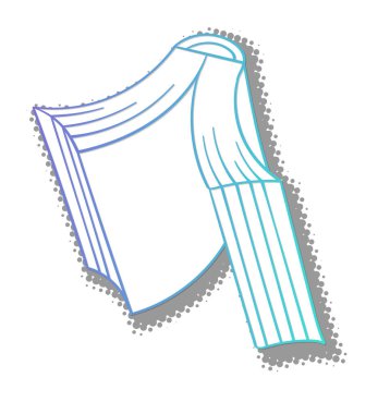 Yarım ton gölgeli kitap karalaması