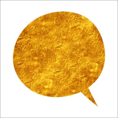 parıldayan altın folyo sohbet balonu