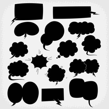 El çizimi siyah ana hatlı sohbet balonu karalaması