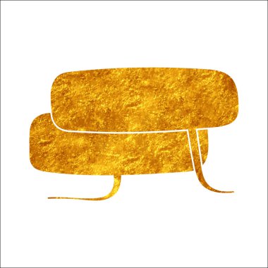 parıldayan altın folyo sohbet balonu