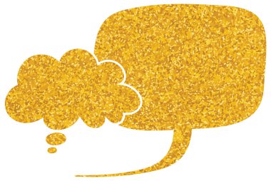 parıldayan altın folyo sohbet balonu