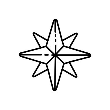 Pusula simgesi. El çizimi vektör çizimi. Düzenlenebilir satır vuruşu.