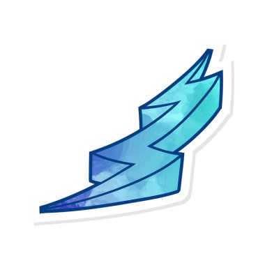 Yapıştırma biçiminde el çizimi gök gürültüsü karalaması