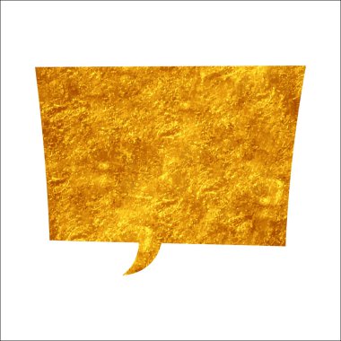 parıldayan altın folyo sohbet balonu