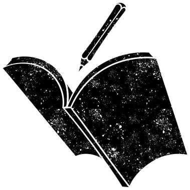 Kırsal grunge siyah beyaz kitap karalaması