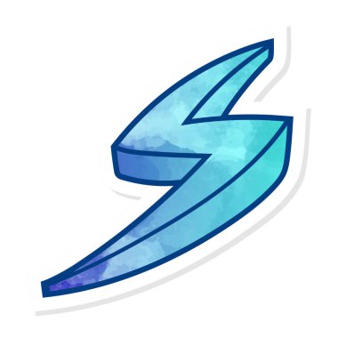 Yapıştırma biçiminde el çizimi gök gürültüsü karalaması