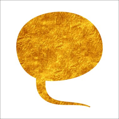 parıldayan altın folyo sohbet balonu