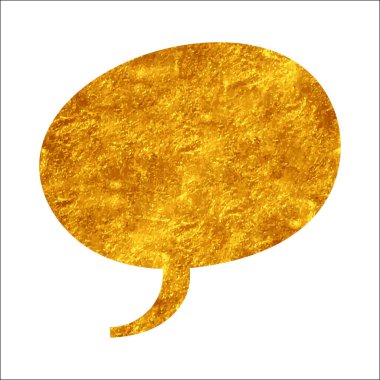 parıldayan altın folyo sohbet balonu 