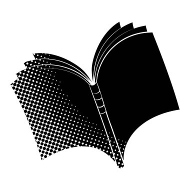 siyah yarım ton el çizimi kitap karalaması