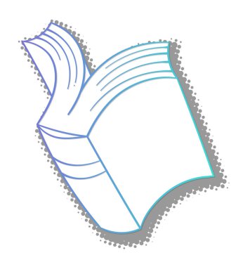 Yarım ton gölgeli kitap karalaması