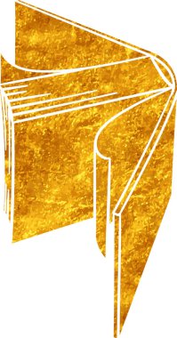 Altın renkli el çizimi kitap karalaması