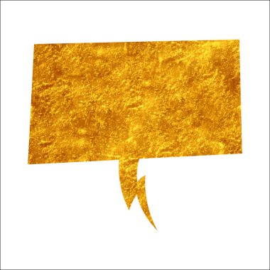 parıldayan altın folyo sohbet balonu