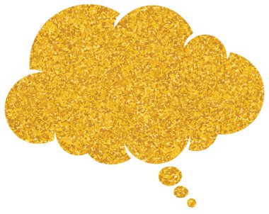 parıldayan altın folyo sohbet balonu