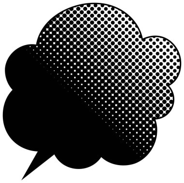 siyah yarım ton gradyan sohbet balonu