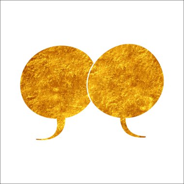 parıldayan altın folyo sohbet balonu