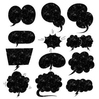 El çizimi grunge sohbet balonu karalama