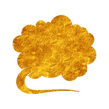 parıldayan altın folyo sohbet balonu