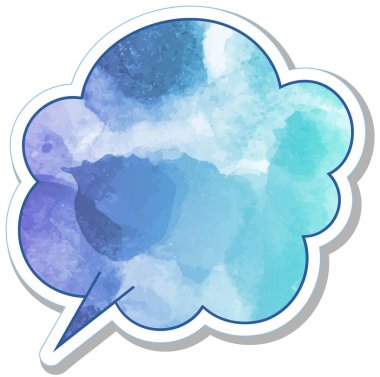 suluboya sohbet balonu etiketi