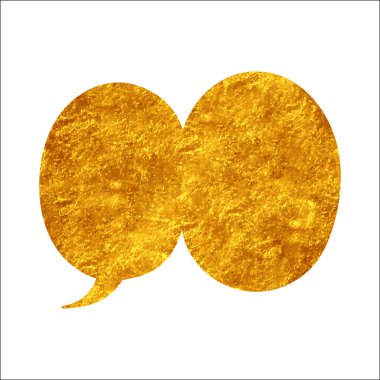 parıldayan altın folyo sohbet balonu