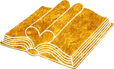 Altın renkli el çizimi kitap karalaması