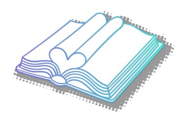 Yarım ton gölgeli kitap karalaması