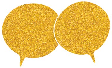 parıldayan altın folyo sohbet balonu