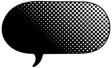 siyah yarım ton gradyan sohbet balonu