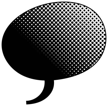 siyah yarım ton gradyan sohbet balonu